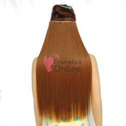 Extensie de par cu 5 Clips On delux dubla dreapta de 60 cm, Castaniu Deschis 666 30